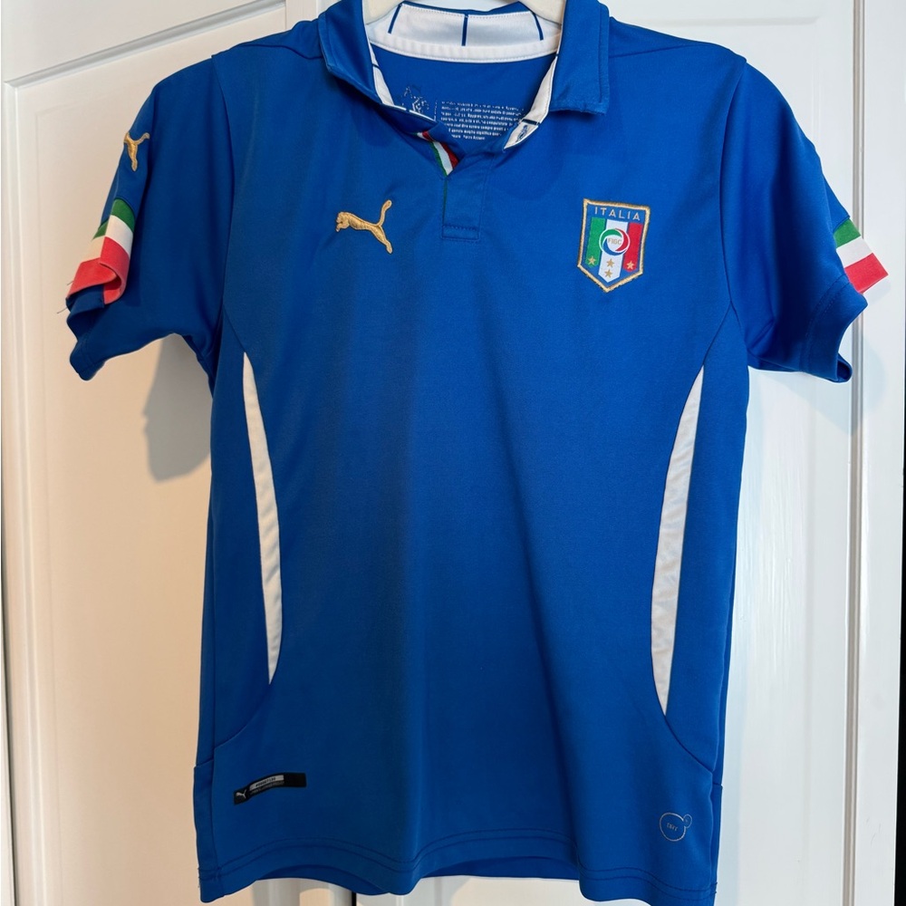 Puma Kids Blue Italy Soccer Jersey